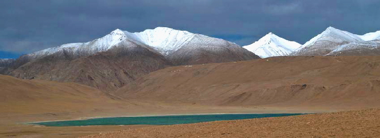 Ladakh lake snow mountain
